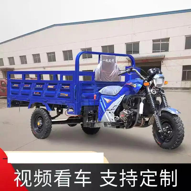 Three wheeled motorcycle with gasoline self dumping engine, agricultural freight water-cooled electronic injection tricycle - petguardiansupplies