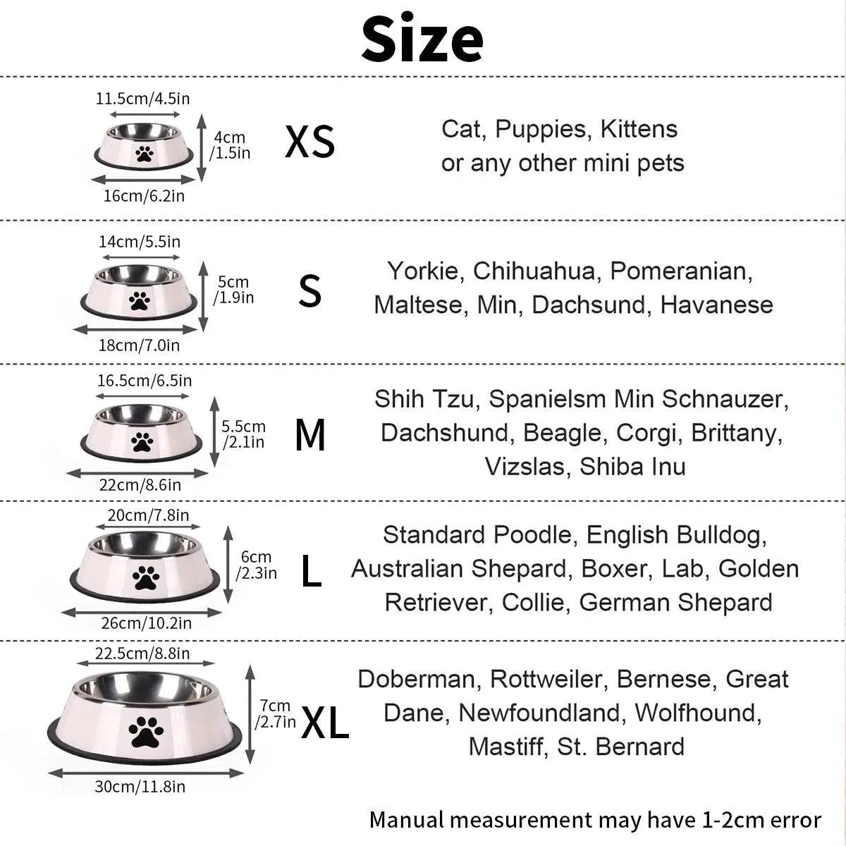 1PC Stainless Steel Pet Bowl Cat Bowl Dog Food Bowl Multi-Specification Anti-fall Food Bowl Food Bowl Feeding Pet Supplies - petguardiansupplies