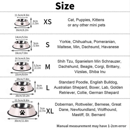 1PC Stainless Steel Pet Bowl Cat Bowl Dog Food Bowl Multi-Specification Anti-fall Food Bowl Food Bowl Feeding Pet Supplies - petguardiansupplies