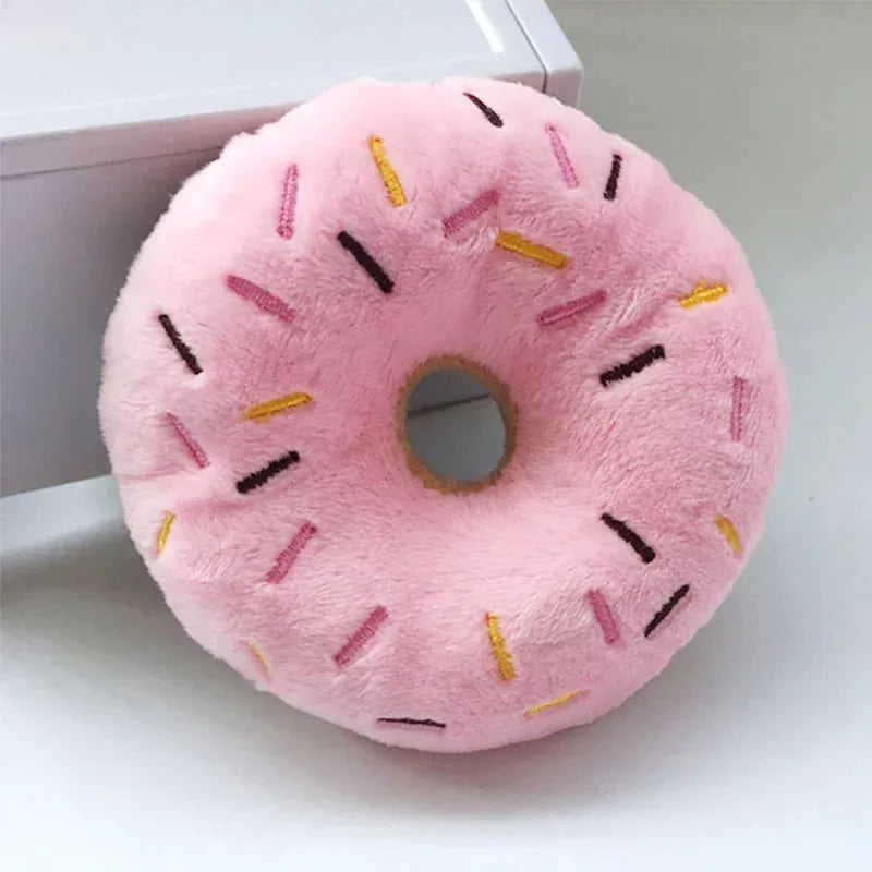 Soft Dog Donuts Plush Pet Dog Toys For Dogs Chew Toy Cute Puppy Squeaker Sound Toys Funny Puppy Small Medium Dog Interactive Toy - petguardiansupplies