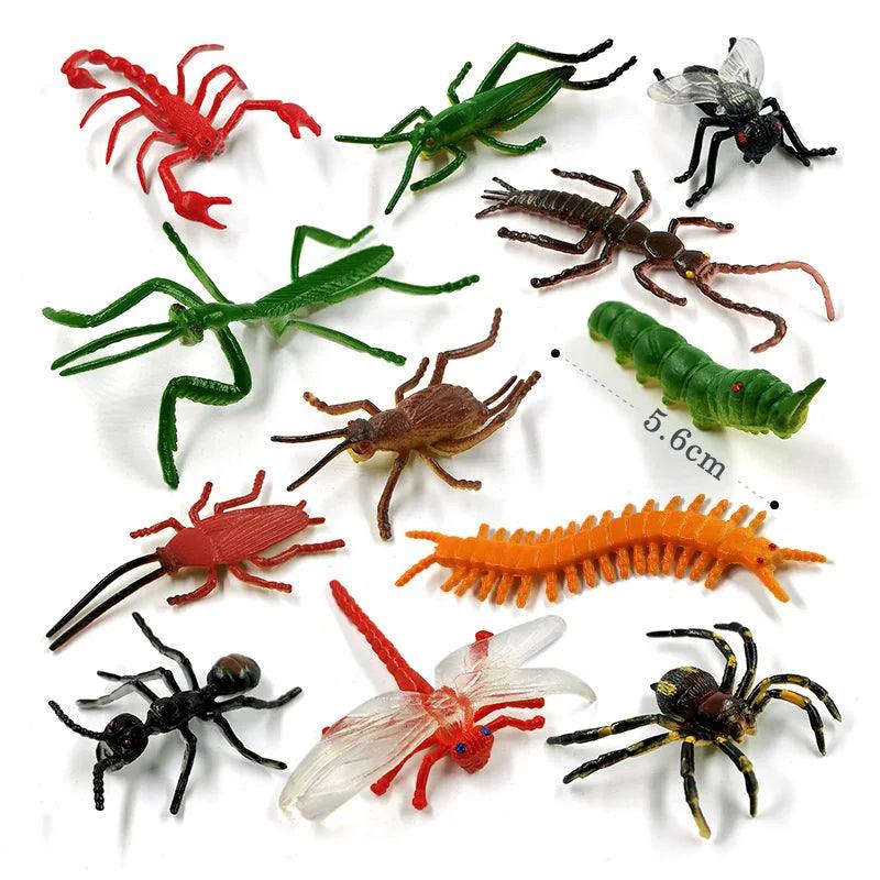 12Pcs Insect Spider Butterfly Fish Dinosaur Dog Cat Horse Figurine Farm Animal Model Action Figure Hot Toy Set For Children Gift - petguardiansupplies