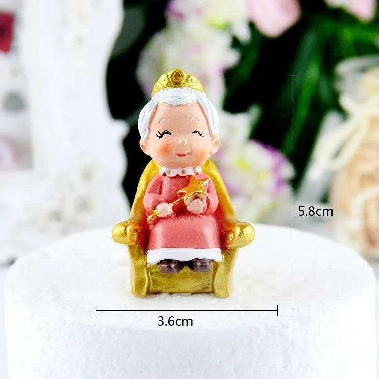 Longevity Grandma Grandpa Cake Topper for Old People Birthday Party Decoration Chinese Blessing Baking Supplies Dessert Gifts - petguardiansupplies