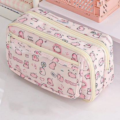 Cute Capybara Pencil Bag for Girl School Stationery Study Supplies - petguardiansupplies