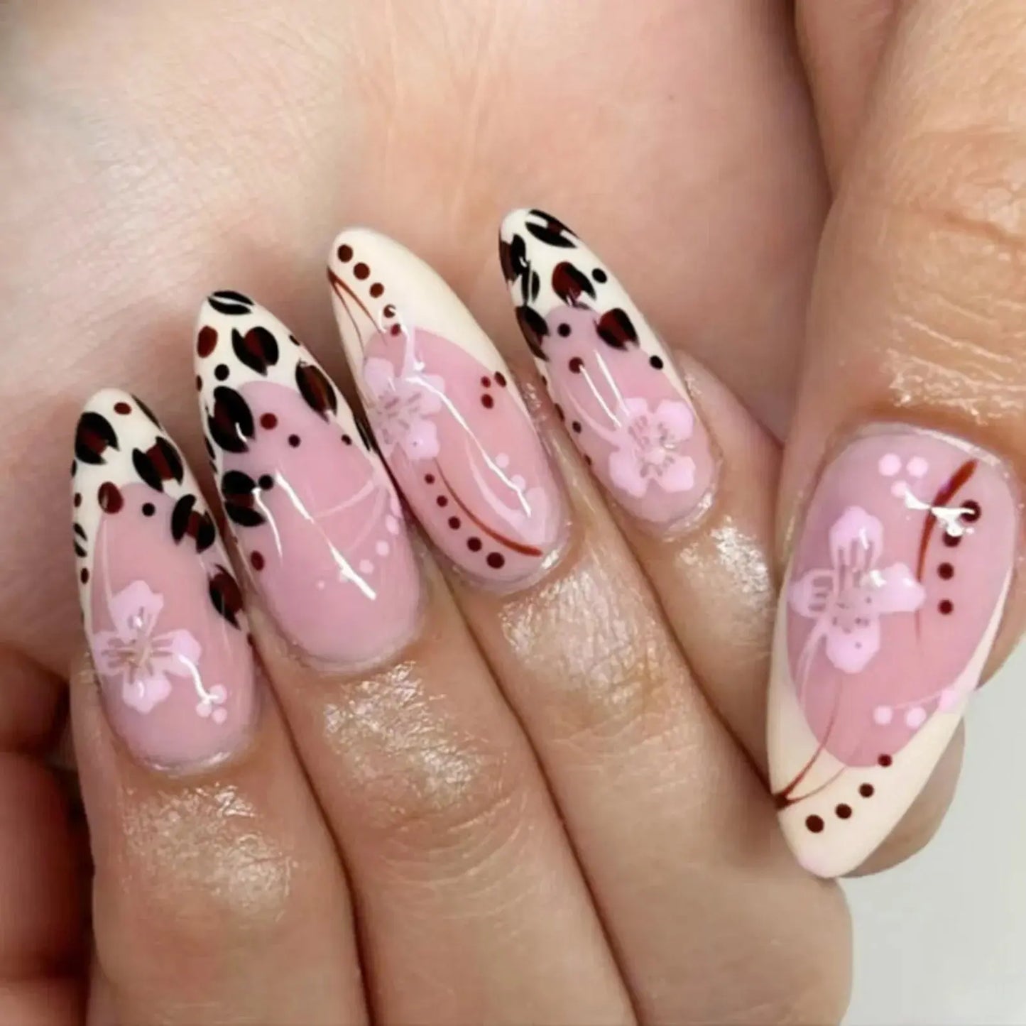 Pink French Style 3D Bowknot Press-On Nails-7