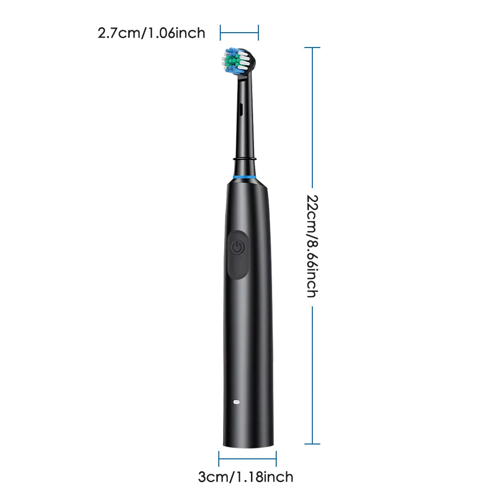 Smart Rotating Timing Electric Toothbrush, Rechargeable with 4 Heads, 5 Modes - petguardiansupplies