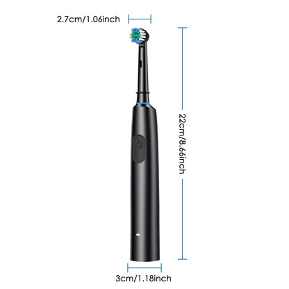 Smart Rotating Timing Electric Toothbrush, Rechargeable with 4 Heads, 5 Modes - petguardiansupplies