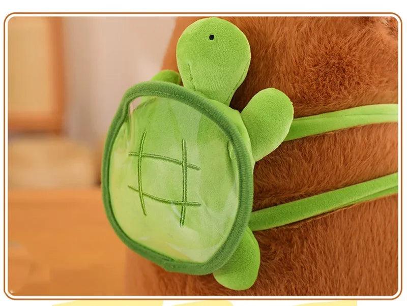 Cute Capybara Plush Toy Kawaii Fluffy Capibara With Turtle Bag Strawberry Cap Stuffed Animals Kids Birthday Gift Home Decoration - petguardiansupplies