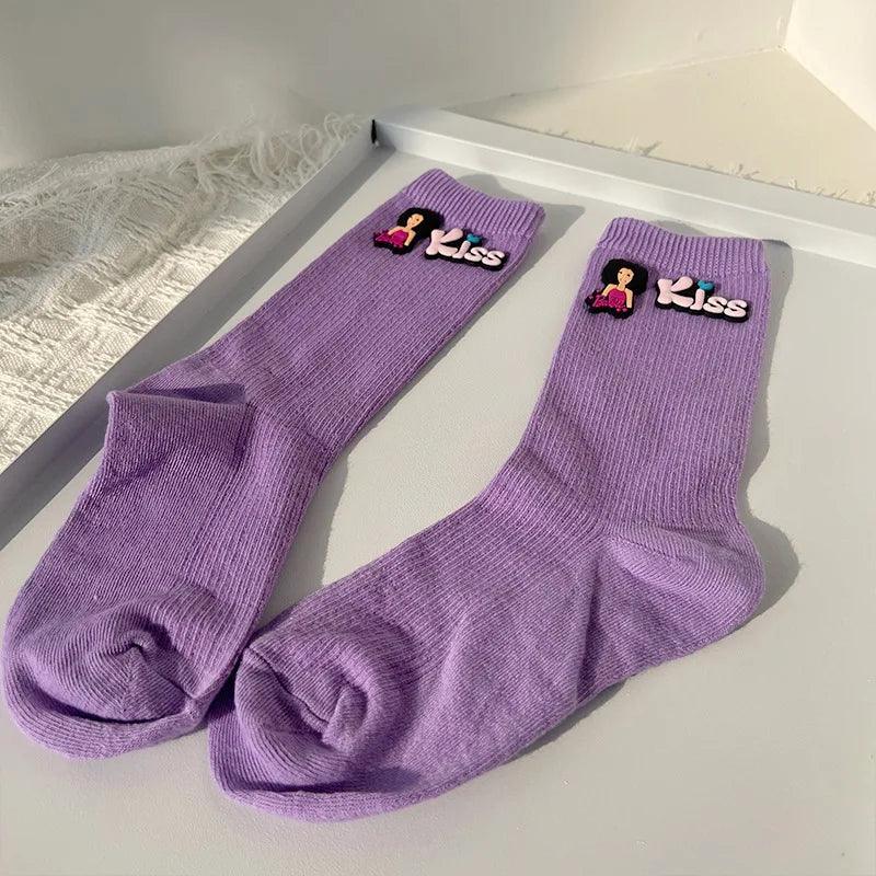 Kawali Anime Barbie Home Floor Socks Pink Fashion Sweet Warm Soft Comfortable Ins Cute Girls Gift Birthday Gift For Girlfriend - petguardiansupplies