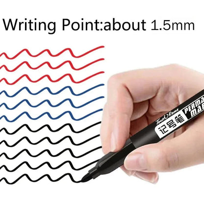 Permanent Marker Pen Drawing Markers Black Blue Red Waterproof Ink Sketch Pens Stationery Art School Supplies For Glass Metal - petguardiansupplies