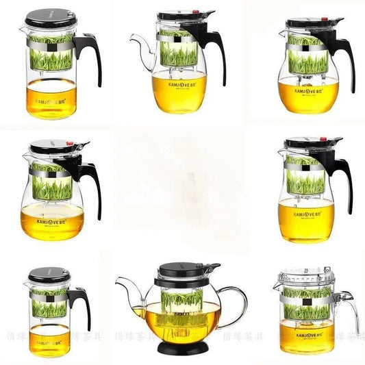 Various Kamjove Glass Kungfu Teapot PiaoYi Bei Convenient Teacup Kungfu Tea Set Press AUTO-OPEN Art Tea Cup - petguardiansupplies