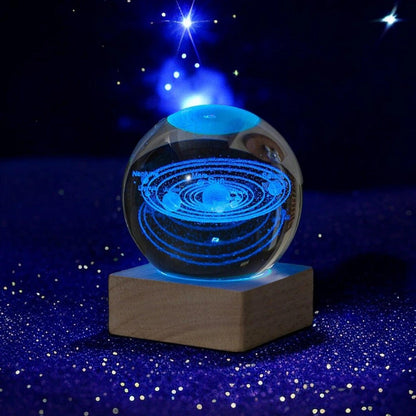 Stylish and unique crystal ball night lamp inspired by solar theme, part of the creative Milky Way Cosmos series, a perfect beds - petguardiansupplies