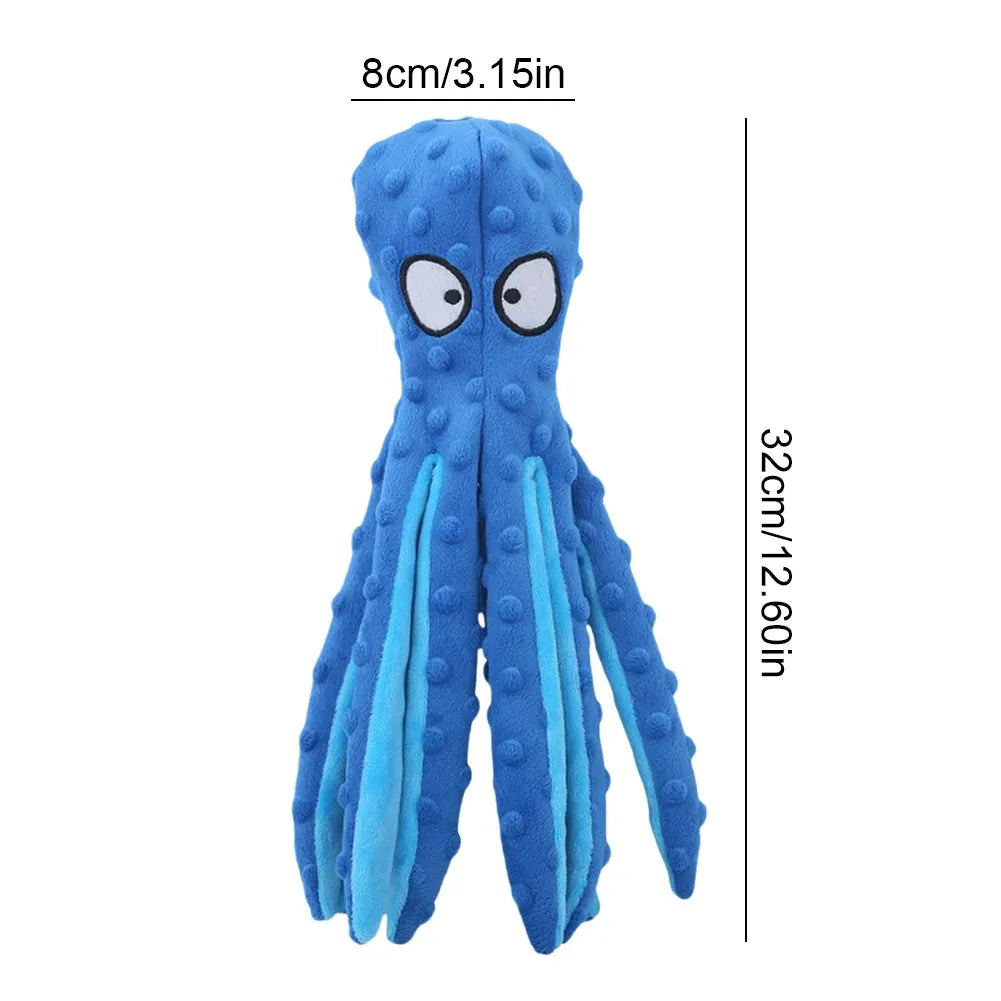 Squeaky Octopus Dog Toys Interactive Puppy Toy No Stuffing Plush Bite Toys Crinkle Paper Pet Plush Toys for Small Medium Dogs - petguardiansupplies