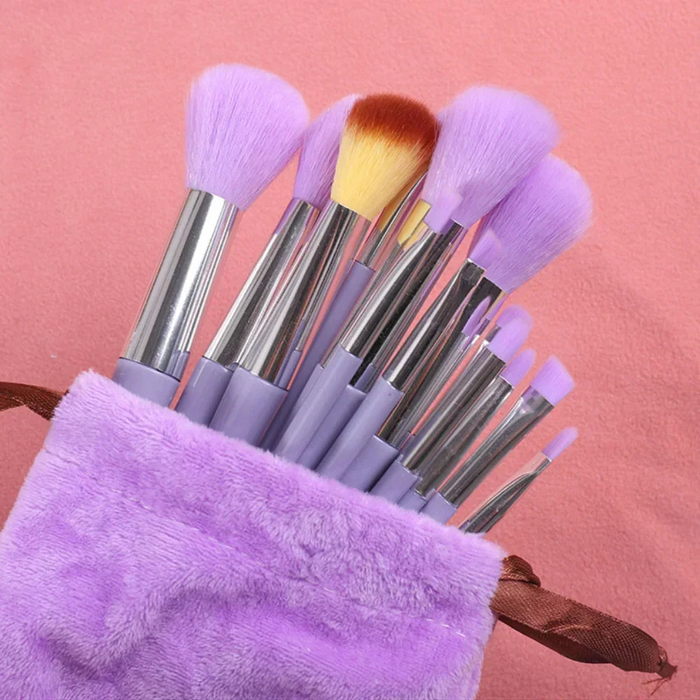 Cosmetic Makeup Brushes Set 13 PCS for Women Soft Beauty Tools for Eye Shadow Foundation Blush with Bag - petguardiansupplies