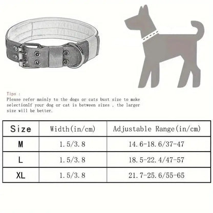 Adjustable and Durable Nylon Tactical Pet Dog Collar ,Suitable for Medium and Large Dogs - petguardiansupplies