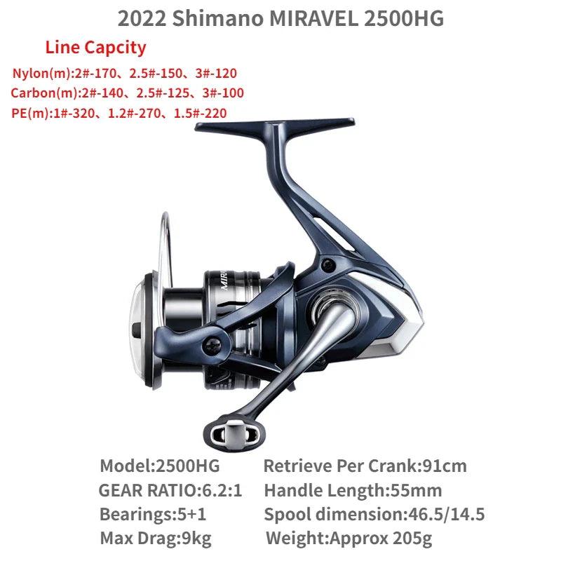 2022 Shimano MIRAVEL 1000 C2000S C2000SHG 2500 2500HG 2500S 2500SHG C3000 C3000HG 4000 4000XG C5000XG Spinning Fishing Reels - petguardiansupplies