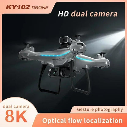 KY102 Drone Professional 8K HD Dual Camera Aerial 360 Obstacle Avoidance Optical Flow Four-Axis RC Aerocraft Drone 2024 New Toy - petguardiansupplies