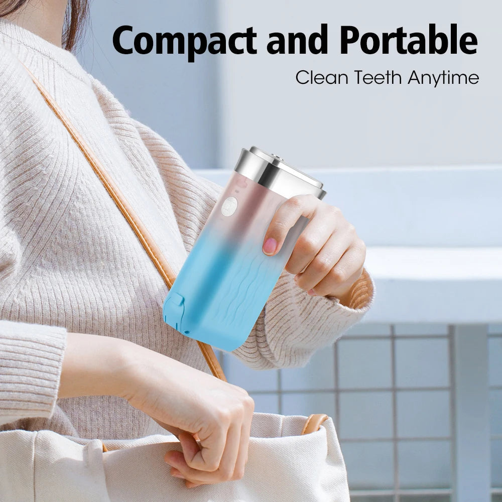 Portable Teeth Whitening Cleaner Adult Mouth Washing Tools Foldable Water Flosser Rechargeable 3 Modes Oral Irrigator For Travel - petguardiansupplies