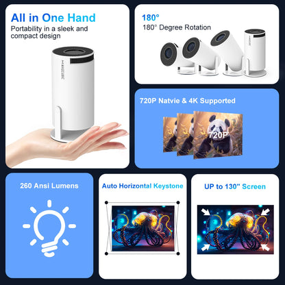 Magcubic Projector HY300 Pro 4K Android 11 Dual Wifi6 260ANSI Allwinner H713 BT5.0 1080P 1280*720P Home Cinema Outdoor Projetor - petguardiansupplies