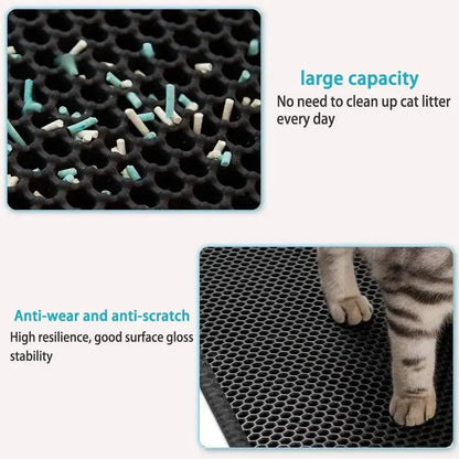 Cat Litter Mat With Gift Double Layer Waterproof Pet Litter Box Mat Non-slip Sand Cat Pad Washable Bed Mat Clean Pad Products - petguardiansupplies