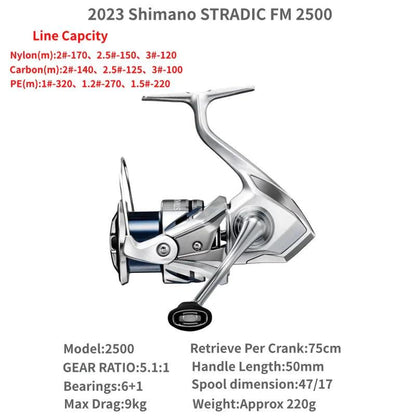 2023 Shimano STRADIC FM 1000S C2000S 2500S 2500SHG C3000 C3000HG C3000XG 3000MHG 4000MHG 4000XG C5000XG Spinning Fishing Reels - petguardiansupplies