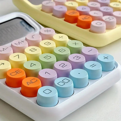 1pc Keyboard Calculator Office 12-digit Mechanical Calculator Cute Candy Color Calculator Desktop Stationery - petguardiansupplies