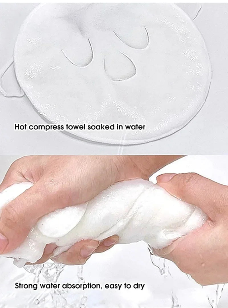 Soft Wet Cotton Face Towel Mask for Deep Cleaning and Beauty Care Non-Electric Ideal for Eye Opening and Pore Cleansing - petguardiansupplies