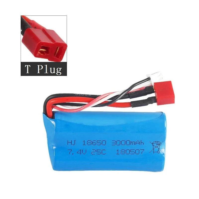 Battery For Wltoys 144001 A959-B A969-B A979-B K929-B 12428 12423 10428 RC Car Spare Parts 18650 2S 7.4V 3000mah lipo Battery - petguardiansupplies