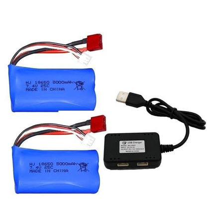 Battery For Wltoys 144001 A959-B A969-B A979-B K929-B 12428 12423 10428 RC Car Spare Parts 18650 2S 7.4V 3000mah lipo Battery - petguardiansupplies