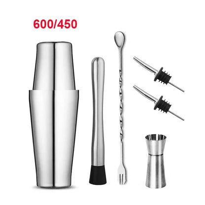 UPORS Stainless Steel Cocktail Shaker Mixer Wine Martini Boston Shaker For Bartender Drink Party Bar Tools 550ML/750ML - petguardiansupplies