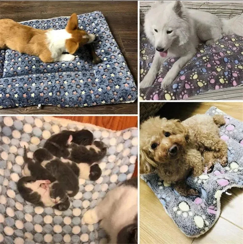 Flannel Pet Sleeping Mat Dog Bed Cat Litter Puppy Bed Dog Sofa Lovely Mattress Cushion for Small Large Dog Blanket Pet Supplies - petguardiansupplies