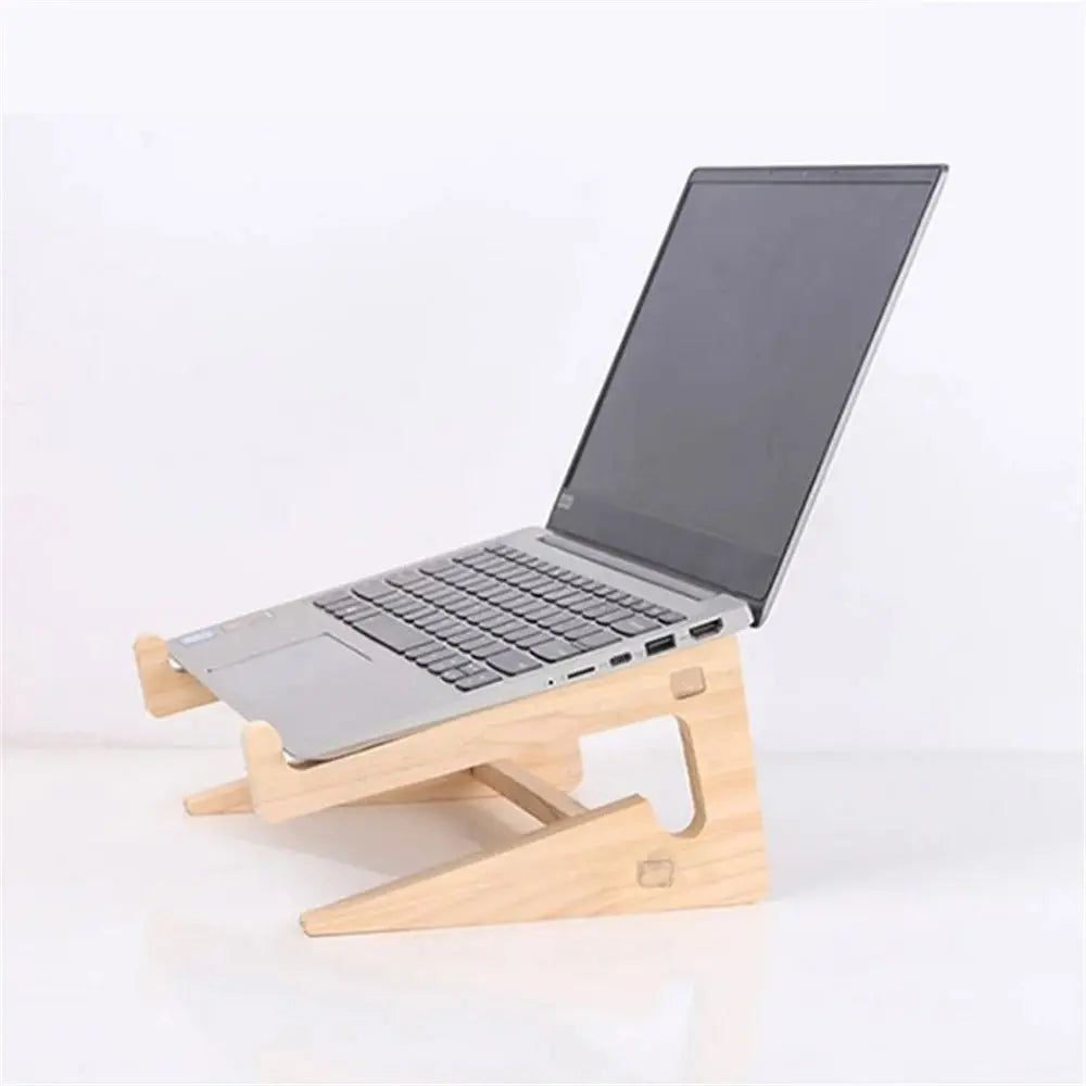 Universal Wooden Laptop Holder Detachable Base Stand Computer Cooling Bracket Suitable For Notebook Laptop Tablet 10-17 Inchs - petguardiansupplies