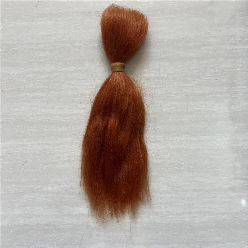 100% Pure Mohair Reborn Baby Doll Hair With Dark Brown/Gold Color Fit For DIY Reborn Baby Doll Wig Easy To Wash And Root - petguardiansupplies