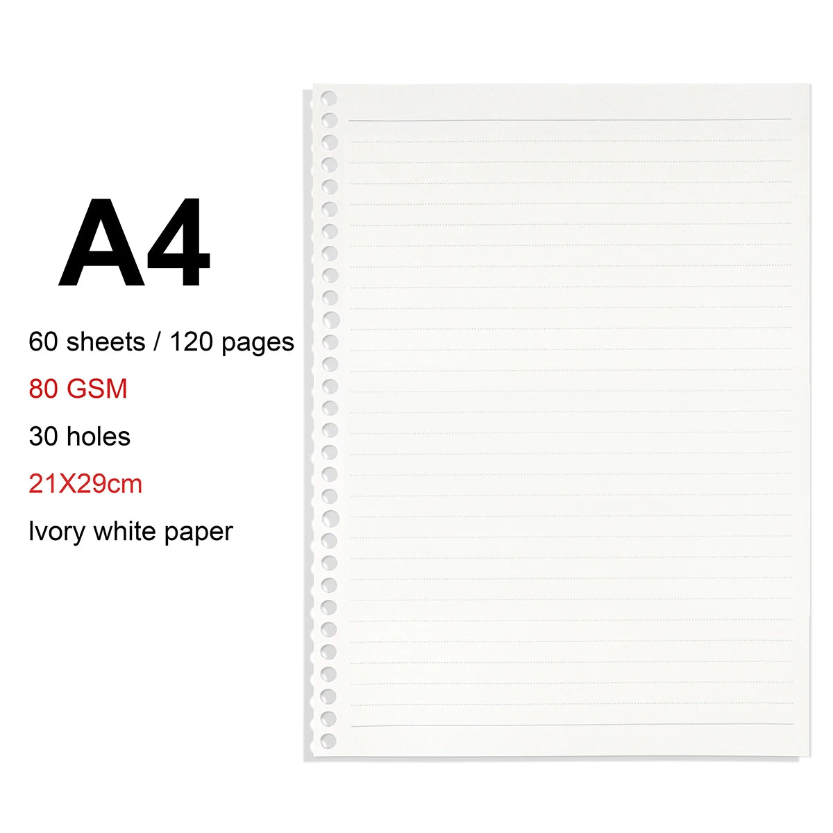 A4/B5/A5 Loose Leaf Refill Binder Notebook Blank/Line/Grid/Cornell Replacable Metal Ring Office&School Supplies Stationery - petguardiansupplies