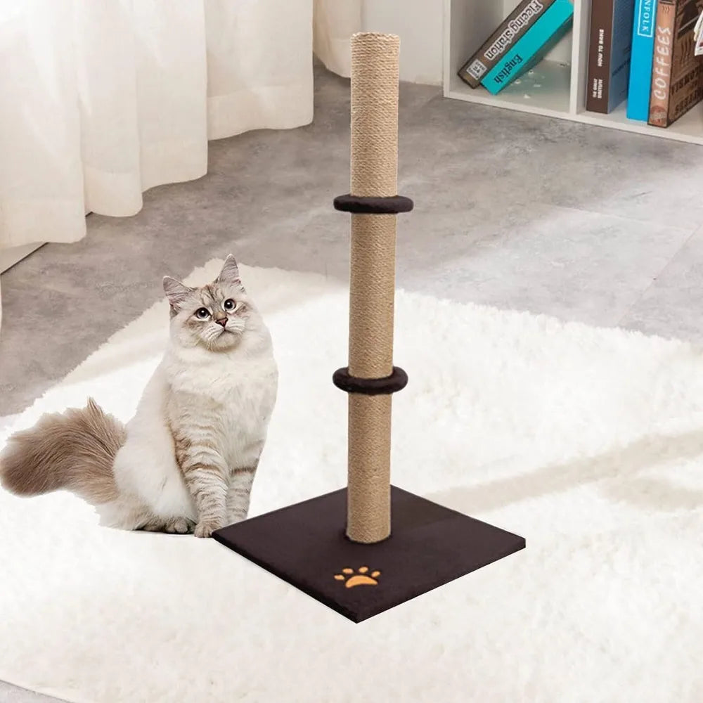 Cat Scratching Post 89cm Vertical Cat Tree Cat Pet Climbing Resting Activity Tower Stable and Sturdy with Soft Plush Carpet Cove - petguardiansupplies