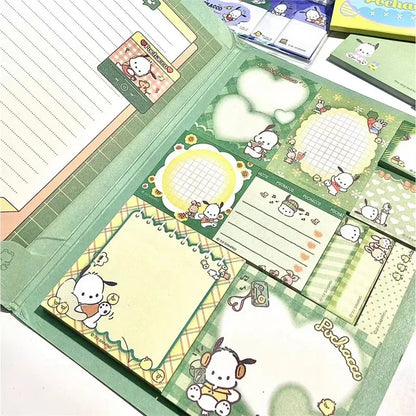 Kawaii Cartoon Hello Kitty Paste Sticky Note Mymelody Cinnamoroll Cute Kuromi Notebook Student School Office Stationery - petguardiansupplies