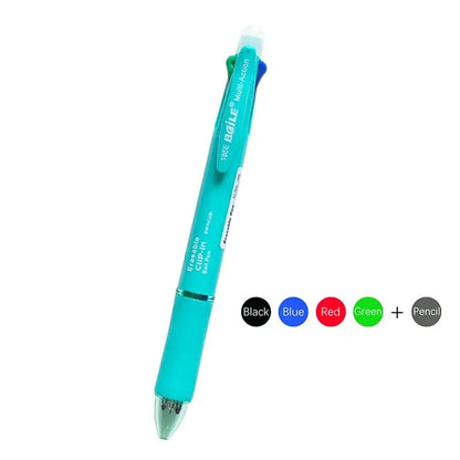 Creative 5 In 1 Erasable Gel Pen 0.7mm Blue Black Red Green Magic Refills 0.5mm Mechanical Pencil Writing Painting Stationery - petguardiansupplies