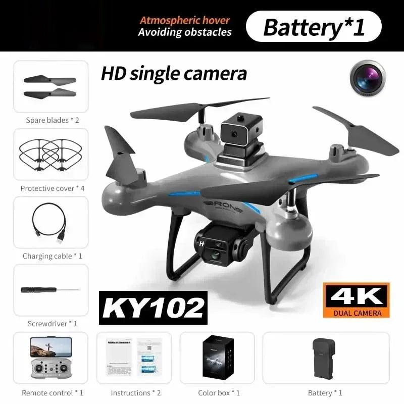 KY102 Drone Professional 8K HD Dual Camera Aerial 360 Obstacle Avoidance Optical Flow Four-Axis RC Aerocraft Drone 2024 New Toy - petguardiansupplies