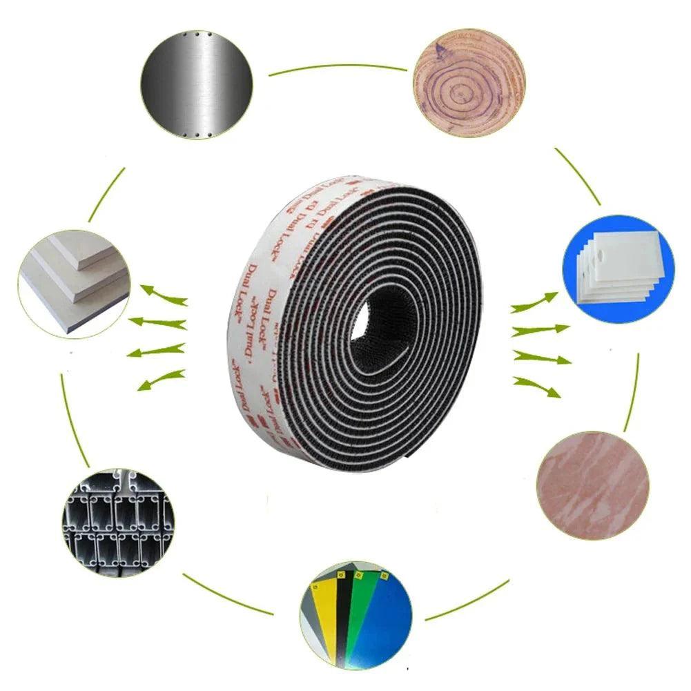 Black Adhesive Tape Sewing Sided Adhesive Fastener Mushroom Adhesive Fabric Double Fastener Tape Dual Lock Dual-Side - petguardiansupplies