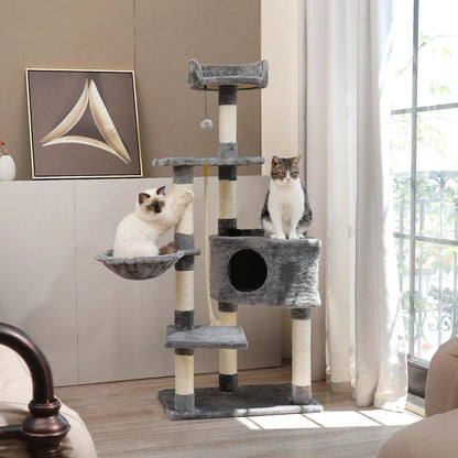 Domestic Delivery Multi-Level Cat Tree Tower Climb Furniture Scratching Post for Indoor House Pet Supplies Kitten Toy Cozy Condo - petguardiansupplies