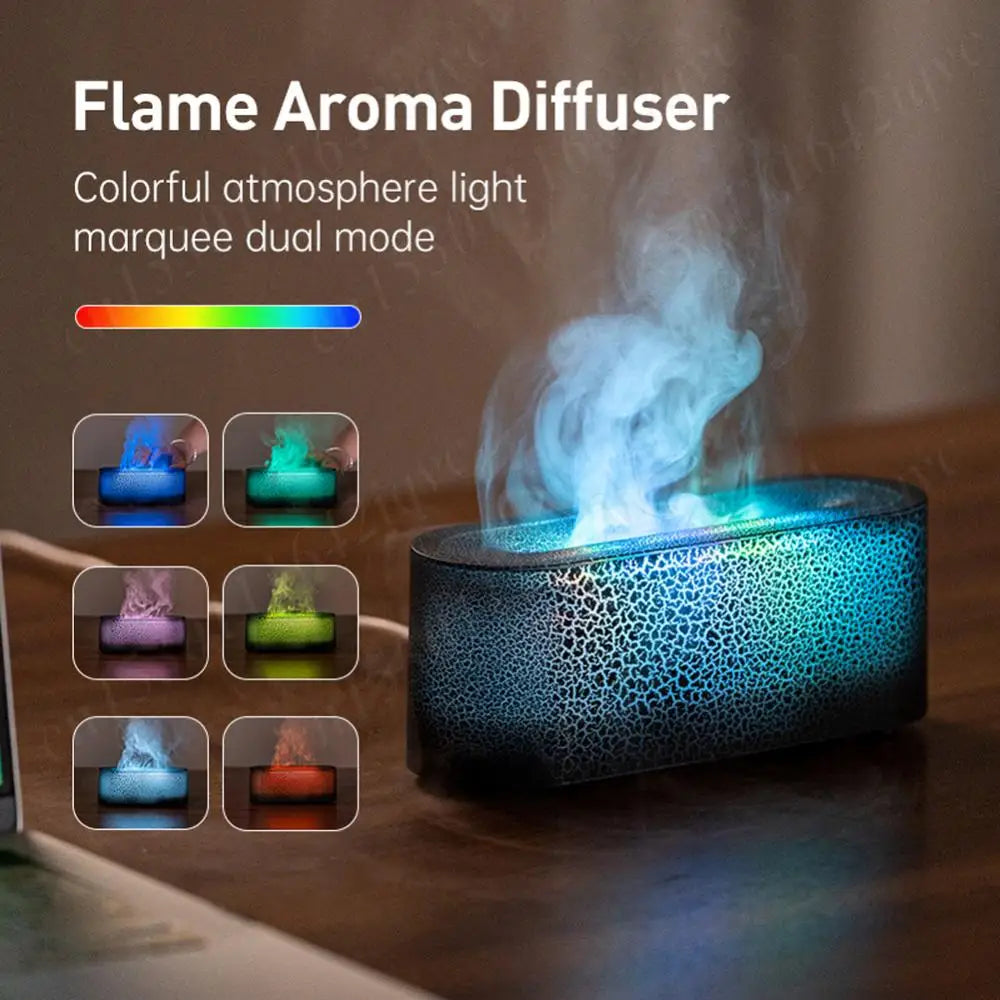 Aroma Humidifier Flame Essential Oil Diffuser USB 7 Colours - petguardiansupplies