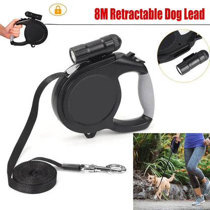 Heavy Duty Long Strong Pet Leash Durable Nylon Retractable Big Dog Walking Leash Leads 8M 50KG Automatic Extending Leash - petguardiansupplies