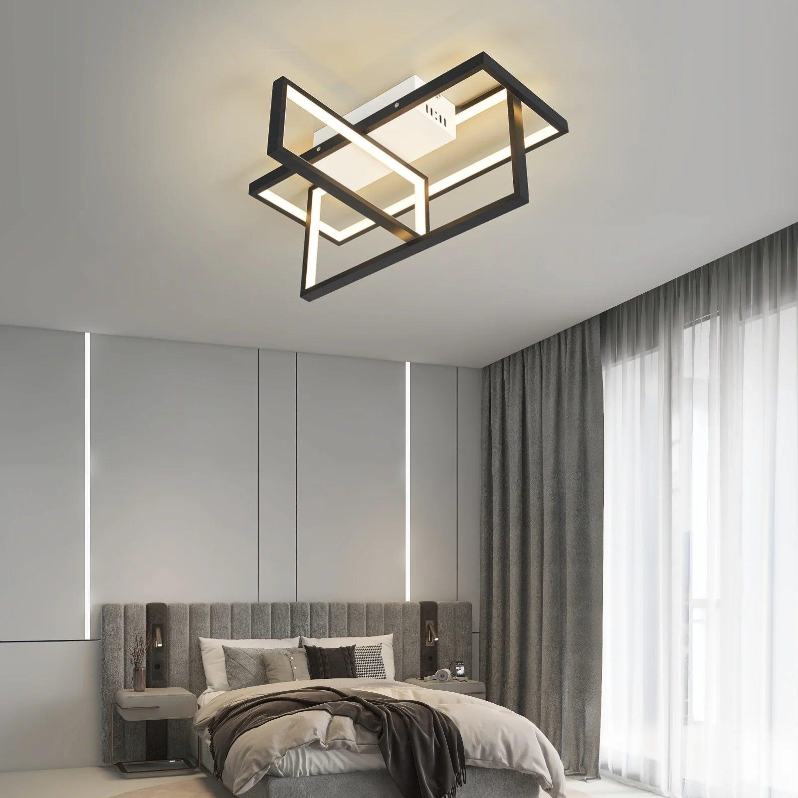 NEO Gleam Modern Led Ceiling Lihgts For Living Room Study room Bedroom Smart Home Alexa Ceiling Lamp fixtures Gold/Black Finish - petguardiansupplies