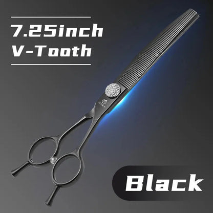 Fenice Professional JP440c 7 inch High quality Pet dog Grooming Scissors Curved thinning Shears Chunker Thinner Scissors - petguardiansupplies