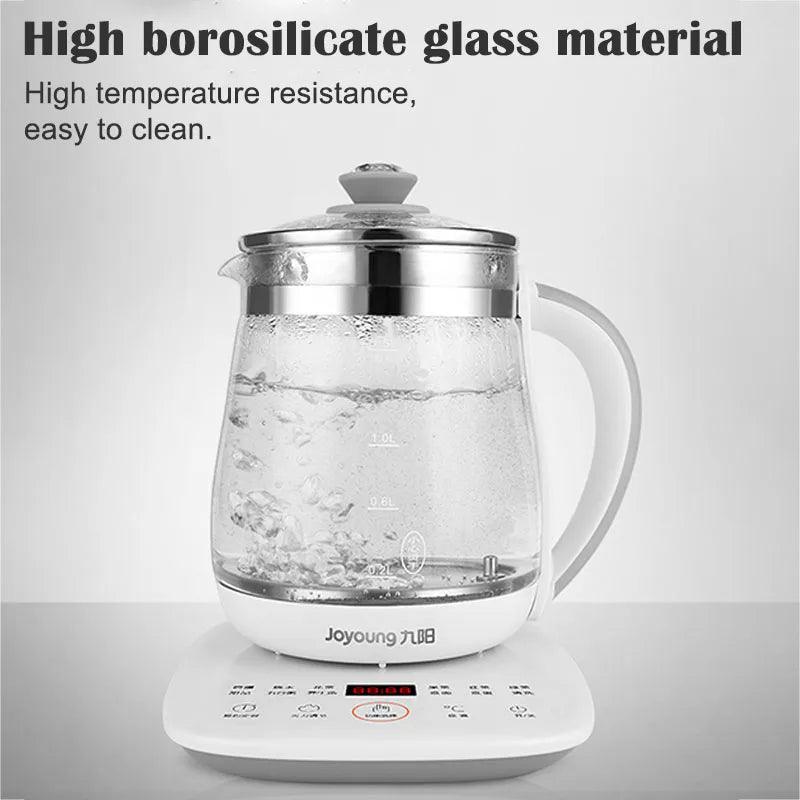 220V Jiuyang health pot multi-functional flower teapot glass stew tea pot 1.5L Portable Mini Multi Cooker Tea Dessert Cooker - petguardiansupplies