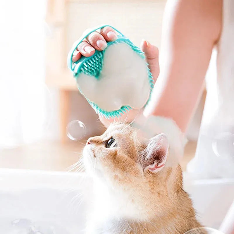 Pet Bathing Brush Soft Silicone Massager Shower Gel Bathing Brush Clean Tools Comb Dog Cat Cleaning Grooming Supplies - petguardiansupplies