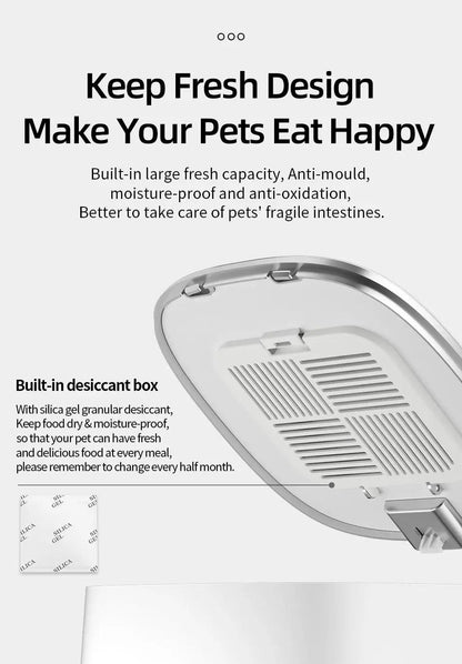 ROJECO Automatic Cat Feeder Pet Smart WiFi Cat Food Kibble Dispenser Remote Control Auto Feeder For Cat Dog Dry Food Accessories - petguardiansupplies