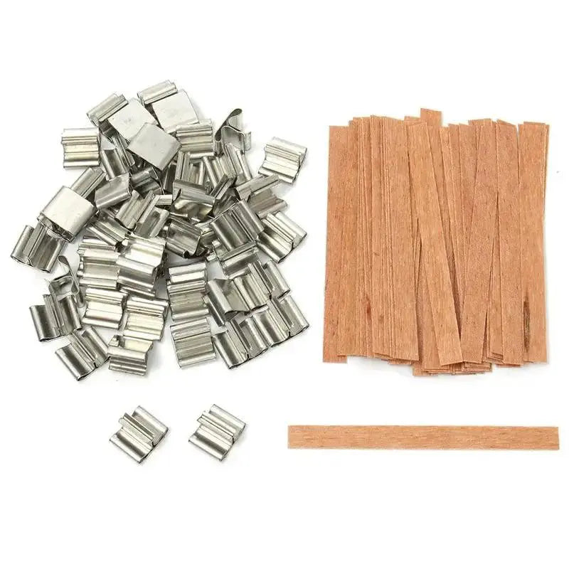 50Pcs 6mm 8mm 12.5mm 13mm Wooden Candles Wick with Sustainer Tab Candle Wick Core for Candle Making Supply Soy Parffin Wax - petguardiansupplies