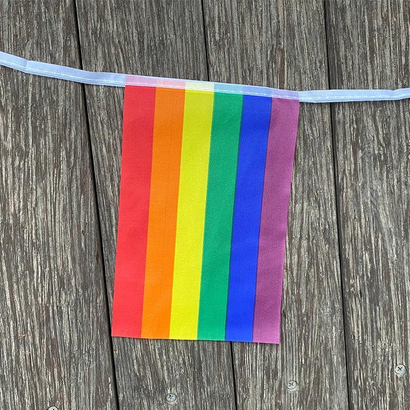 xvggdg Rainbow string Flags 20pcs/set Rainbow Peace Flags Banner LGBT Pride Lesbian Gay Parades string - petguardiansupplies