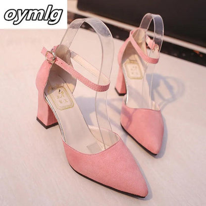 2020 Sandalias femeninas high heels Autumn Flock pointed sandals sexy high heels female summer shoes Female sandals mujer s040 - petguardiansupplies