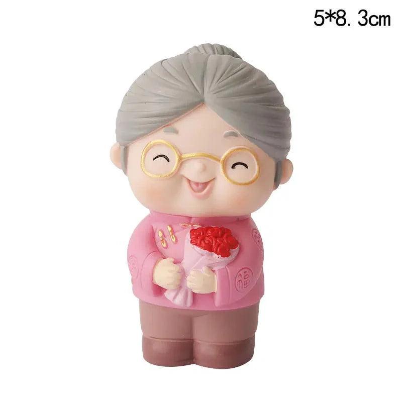 Longevity Grandma Grandpa Cake Topper for Old People Birthday Party Decoration Chinese Blessing Baking Supplies Dessert Gifts - petguardiansupplies